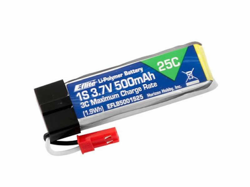 092-EFLB5001S25 3.7V 500mAh 1S 25C LiPo Batter