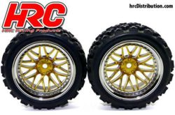 377-HRC61031/2 Reifen 1/10 Rally montiert Go 